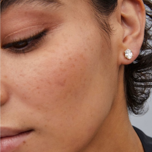 Kendra Scott Cailin Gold Adjustable Pendant Necklace and Earrings Set Crystal CZ - Picture 5 of 7